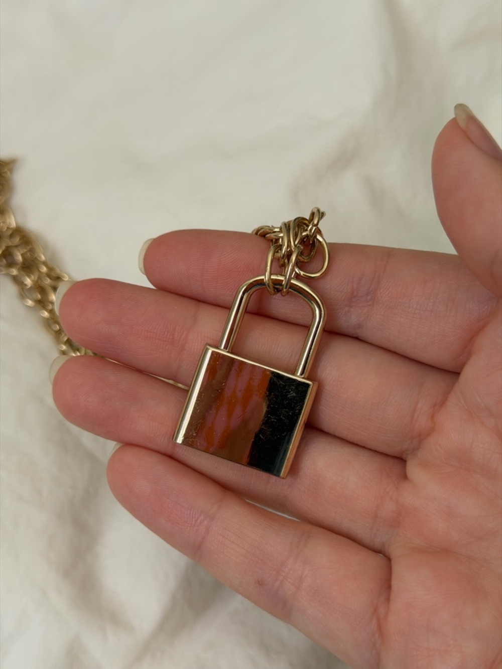 Dior Gold-tone Padlock Logo Necklace - Picture 8 of 15